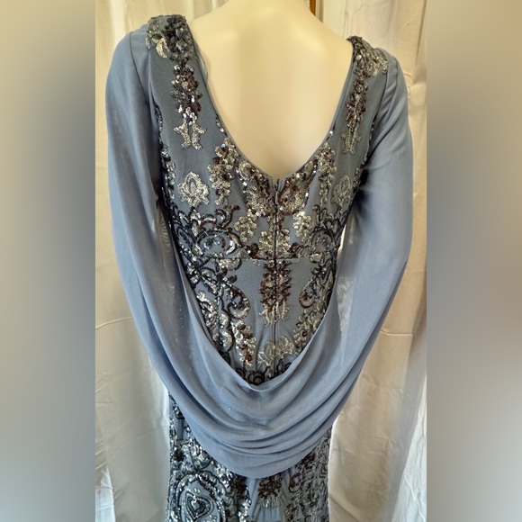 R&M RICHARDS Drape Back Sequin Embellished Gown - Picture 11 of 16